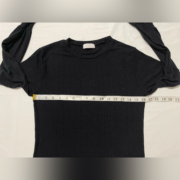 OAK + FORT Ribbed Jersey Top with Ruffled Sleeves - Picture 5 of 8